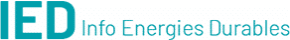 Logo IED Info Energies Durables turquoise sur fond blanc.