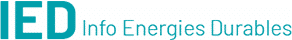 Logo IED Info Energies Durables turquoise sur fond blanc.